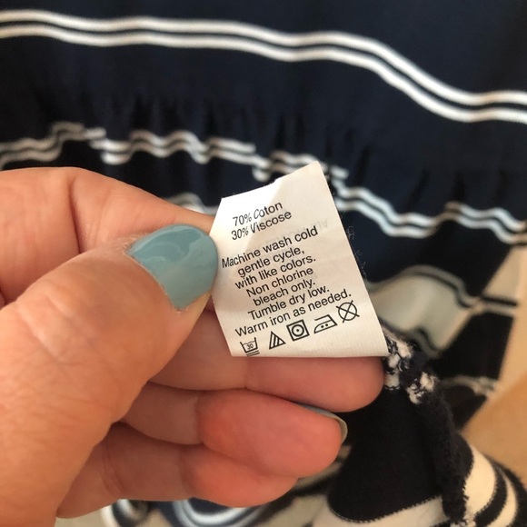 Large J. Crew navy and white striped dress - Picture 7 of 9